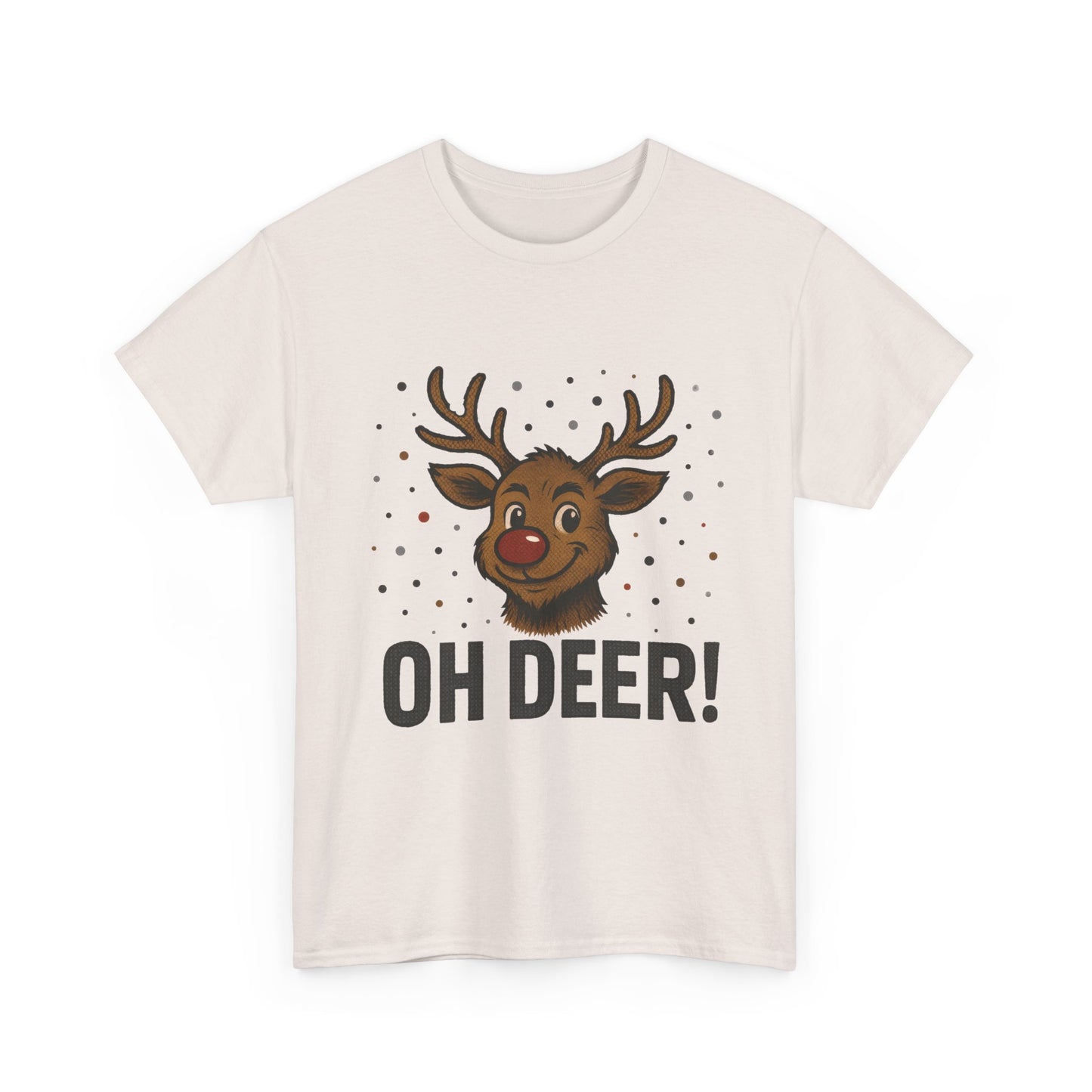 Men's Oh Deer Funny Christmas T-Shirt, Reindeer Holiday Graphic Tee