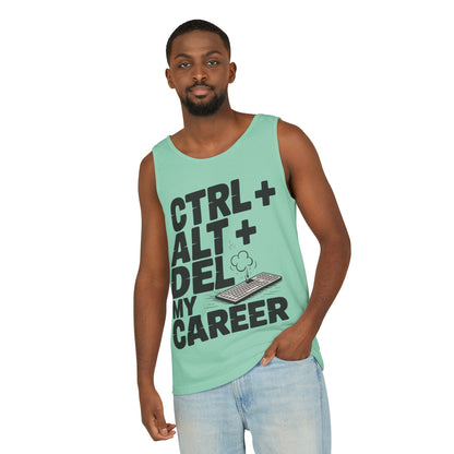 Ctrl Alt Del My Career Men's Tank Top, Funny Geek Sarcastic Office Humor Summer Shirt