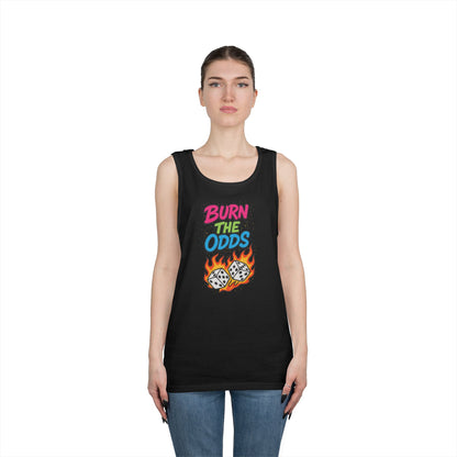 Burn the Odds Tank Top, Casual Summer Wear, Gaming Gift, Dice Design Tee, Gift for Gamers, Funny Tank, Perfect for Parties