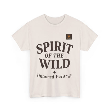 Spirit of the Wild Mens Heavy Cotton Tee, Nature Lover Gift, Outdoor Adventure Shirt, Unisex Tee, Casual Wear, Unique Graphic Apparel