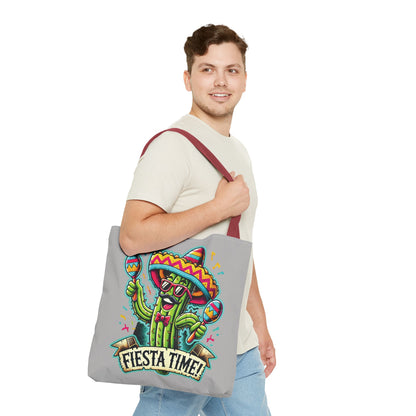Fiesta Time Cactus Tote Bag, Funny Mexican Party Gift, Sombrero Maracas Print, Cinco de Mayo Bag, Summer Festival Tote, Beach Bag, Shopping