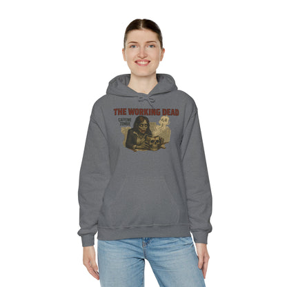 The Working Dead Women's Zombie Hoodie, Work Humor Hoodie, Halloween Work Top, Coffee Zombie Hoodie