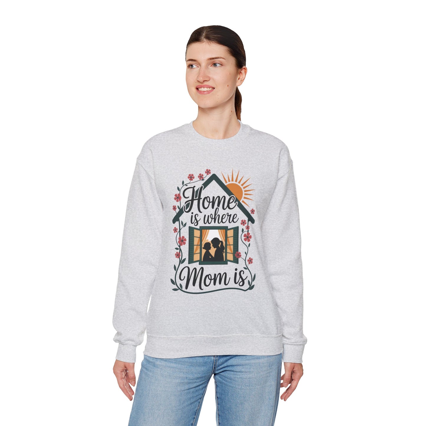 Home Is Where Mom Is Sweatshirt, Mother's Day Cotton Sweatshirt, Cute Family Gift for Mom, Sentimental Mom Gift, mother's day Gift