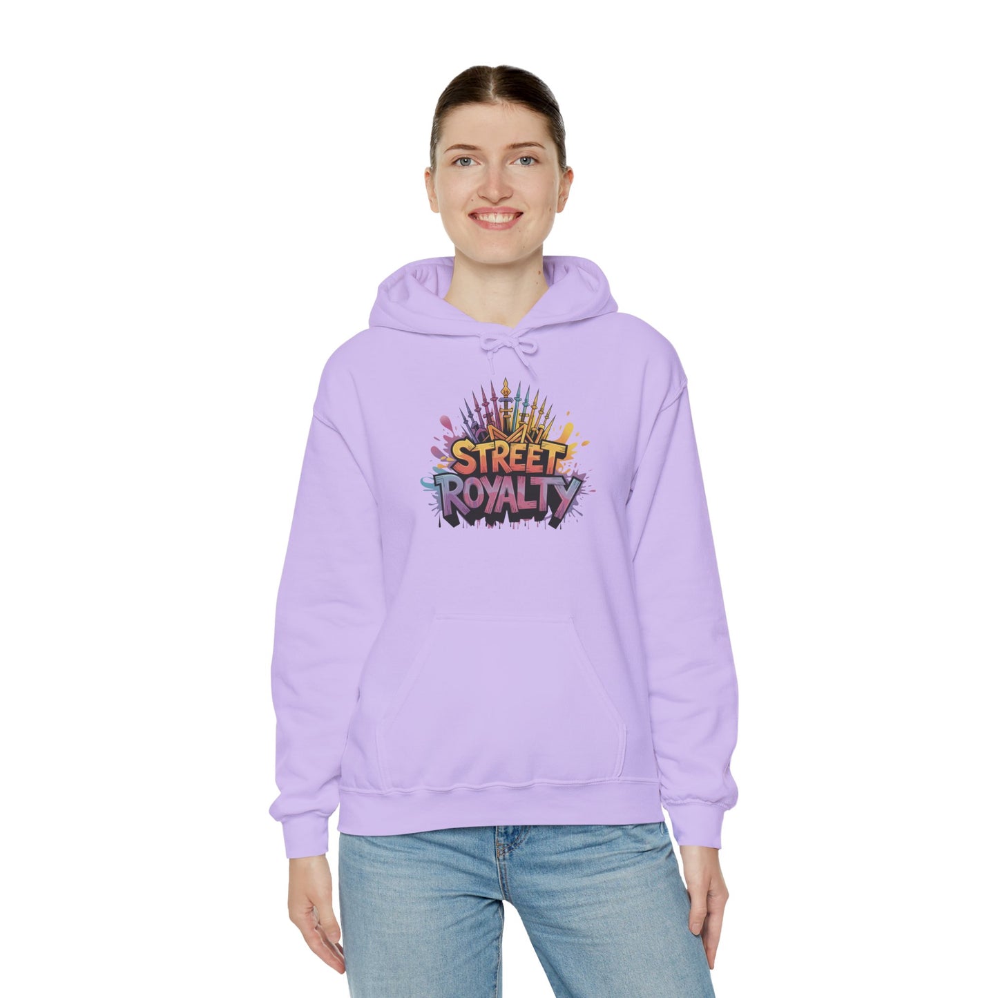 Street Royalty Women's Hoodie, Graffiti Crown Graphic Pullover, Urban Streetwear Sweatshirt for Girls