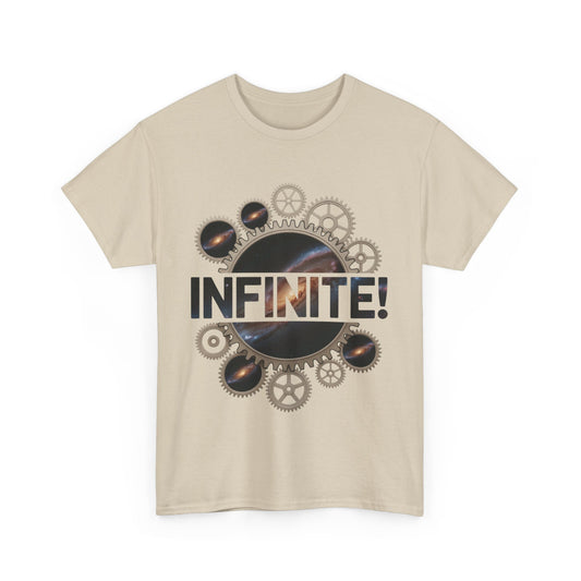 Steampunk Space Gears T-Shirt, Unisex Infinite Universe Graphic Tee, Cosmic Mechanical Design Tee for Sci-Fi & Engineering Lovers