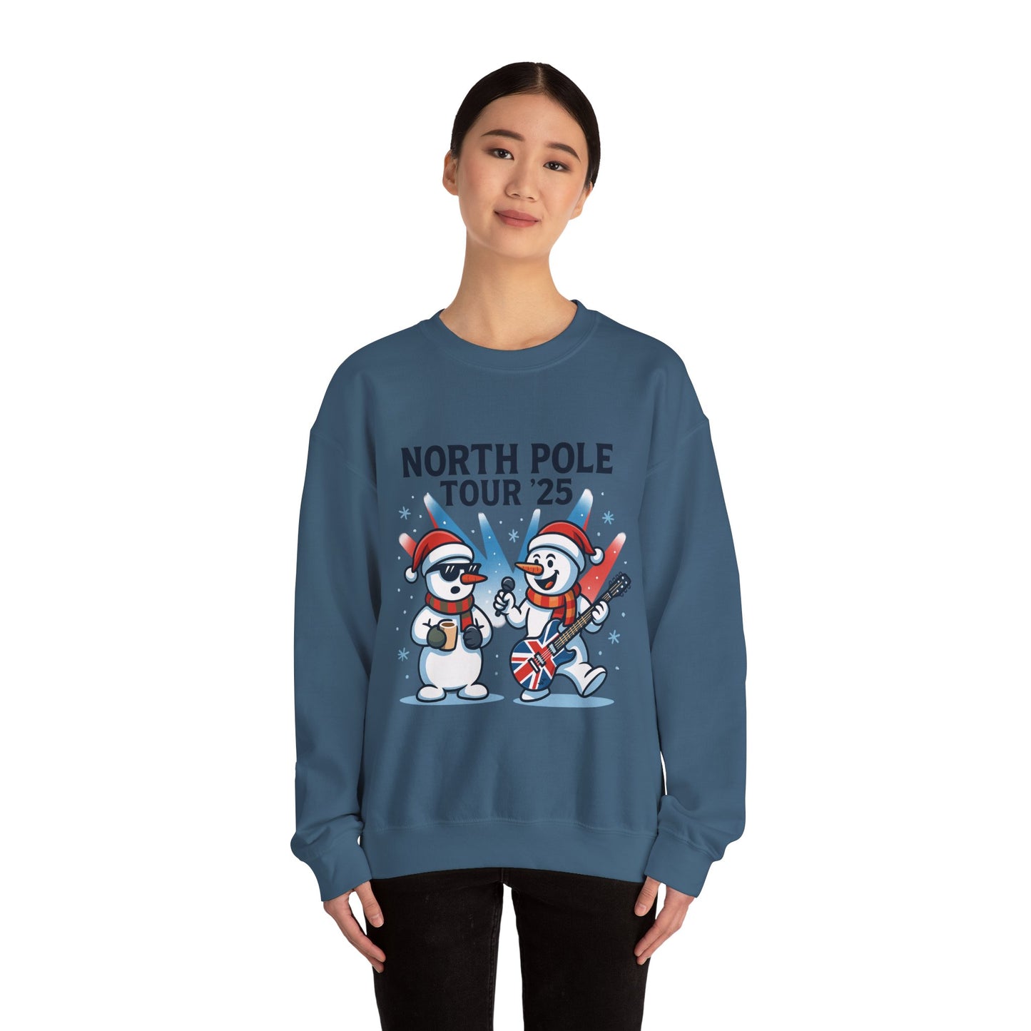 North Pole Tour 25 Women's Christmas Sweatshirt, Funny Rock Holiday Jumper