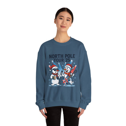 North Pole Tour 25 Women's Christmas Sweatshirt, Funny Rock Holiday Jumper