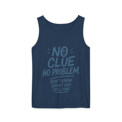 Funny No Clue Mens Tank Top, No Problem Quote, Dont Know Didnt Ask Slogan Tee, Workout Sleeveless Gym Shirt, Relaxed Fit Gift for Him