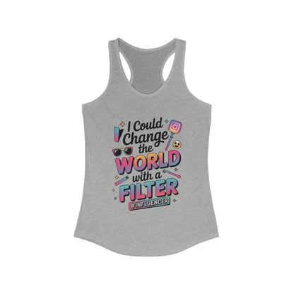 Women's Ideal Racerback Tank, Womens Influencer Tank Top, Funny Social Media Graphic Tank, Cute Trendy Top