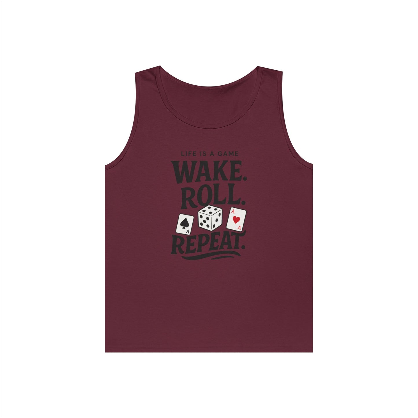 Game Themed Tank Top, Casual Tee, Gift for Gamers, Fun Workout Top, Funny Dice & Cards Shirt, Unisex Gambling Gift