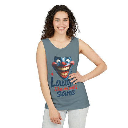 Laugh Out Loud Unisex Tank Top, Funny Graphic Top, Humor Shirt, Summer Apparel, Gift for Clowns, Party Wear