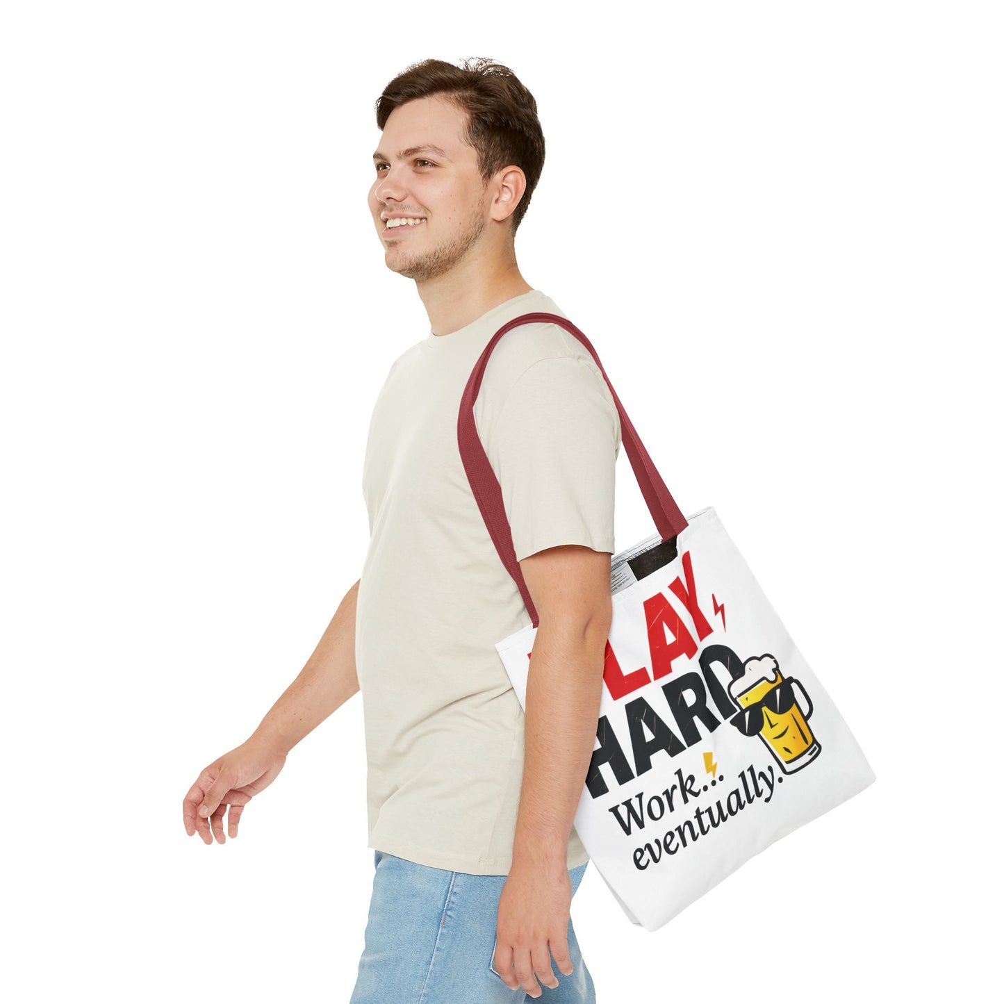 Play Hard Tote Bag - Fun, Stylish, Tote for Work & Play, Summer, Gift, Beach Bag, Everyday Carry, Beach Weekender Bag, large canvas bag