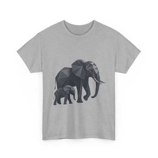 Geometric Elephant Tee - Minimalist Art Shirt, Nature Lover Gift, Animal Print T-Shirt, Unisex Cotton Tee, Eco-Friendly Wear