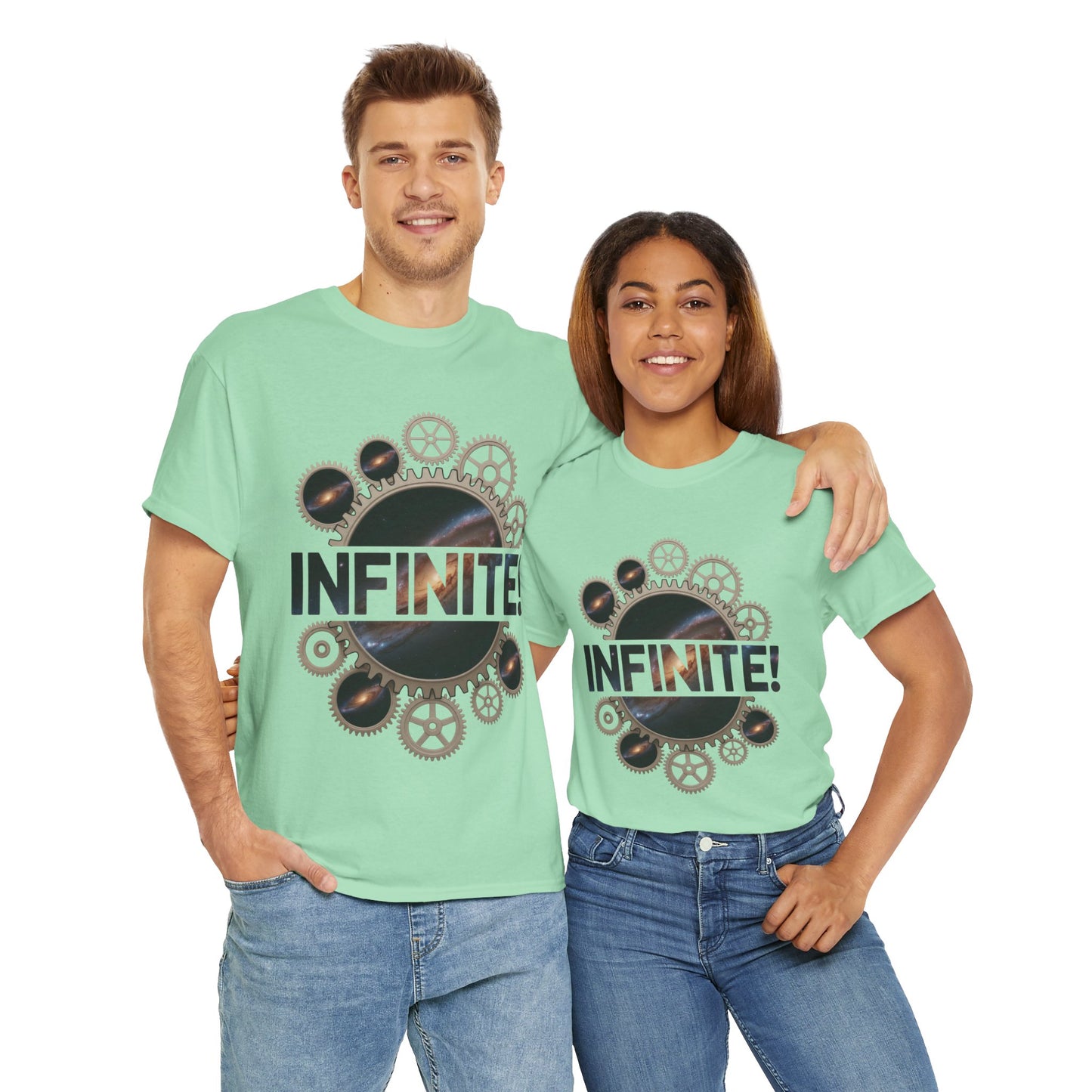 Steampunk Space Gears T-Shirt, Unisex Infinite Universe Graphic Tee, Cosmic Mechanical Design Tee for Sci-Fi & Engineering Lovers