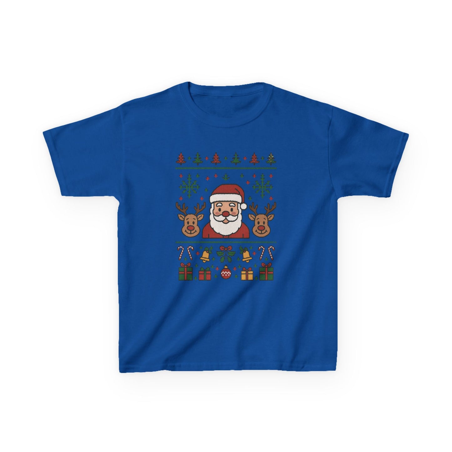 Santa - Reindeer Christmas Shirt for Kids, Cute Holiday Tee, Kids Heavy Cotton™ Tee