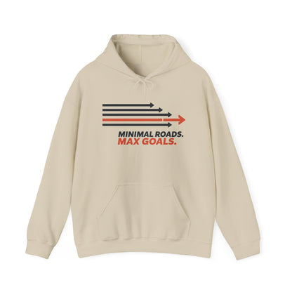 Mens Heavy Blend™ Hooded Sweatshirt, Minimal Roads Max Goals Motivational Mens Hoodie