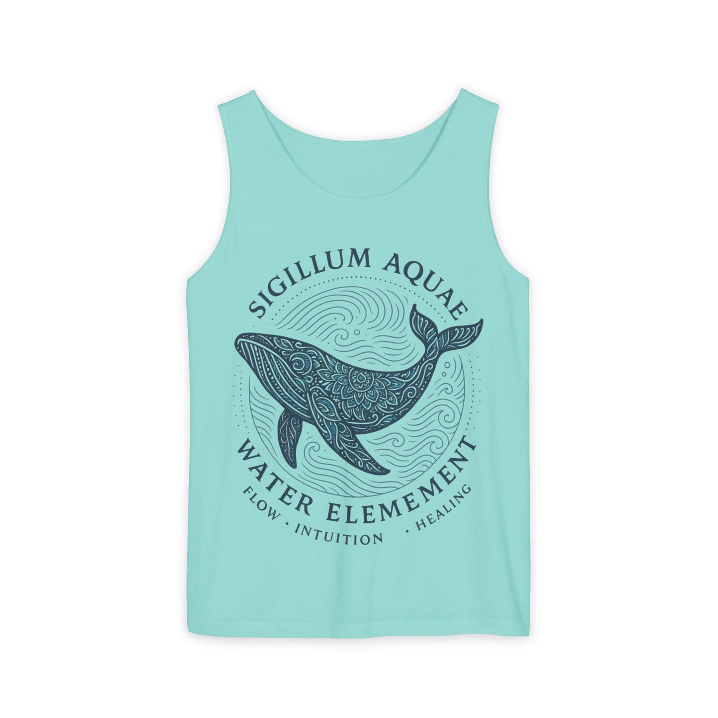 Water Element Whale Tank Top, Sigillum Aquae Symbol, Spiritual Ocean Totem Tee, Nature Energy Tee, Beachwear, Mindfulness Fashion