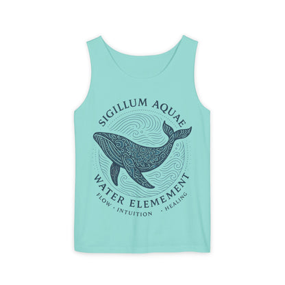 Water Element Whale Tank Top, Sigillum Aquae Symbol, Spiritual Ocean Totem Tee, Nature Energy Tee, Beachwear, Mindfulness Fashion