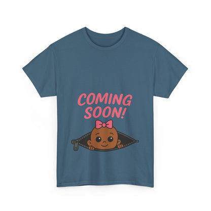 Coming Soon Maternity Tee, Cute Baby Girl Pregnancy Announcement Tee, Funny Expecting Mom Gift, Gender Reveal Tee, Baby Shower Top