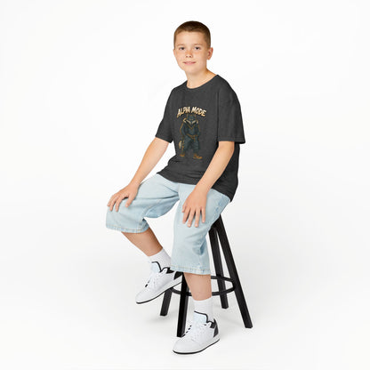 Alpha Mode Teen Wolf Shirt, Cool Youth Graphic Tee, Hip Hop Savage Wolf Tee, Graphic Kids Tee, Alpha Teen Streetwear, Wolf Gift for Teens