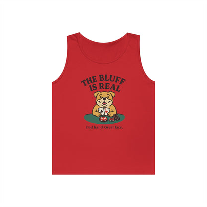 Funny Dog Poker Tank Top, The Bluff is Real Tee, Animal Lover Gift, Unisex Casino Humor Gift, Poker Night Apparel, Cute Pet Humor T-Shirt