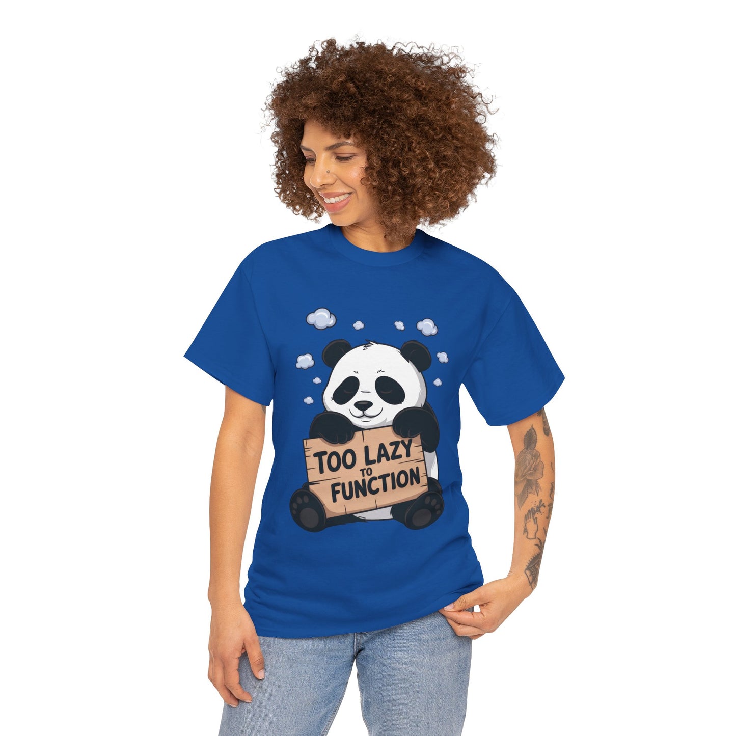 Too Lazy to Function Panda Tee, Unisex Cotton T-Shirt, Funny Shirt, Casual Wear, Gift for Sloth Lovers, Relaxed Vibe