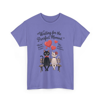 Cute Cat Lovers Tee, Womens Heavy Cotton Tee for Pet Owners, Funny Cat Shirt, Gift for Cat Lovers, Casual T-Shirt, Animal Art Tee
