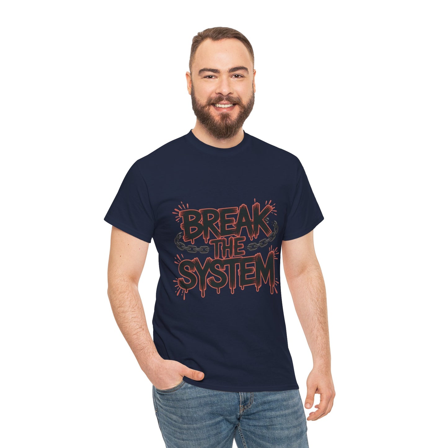 Men's Graphic Tee, Break the System Shirt, Streetwear Punk T-Shirt, Activist Gift for Him