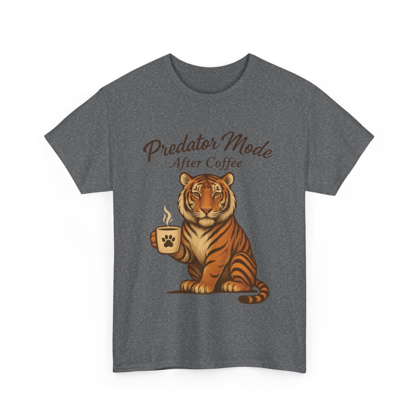 Predator Mode After Coffee Tiger Shirt, Funny Coffee Lover Tee, Mens Caffeine Graphic Tee, Morning Motivation Tiger Shirt,Coffee Addict Gift
