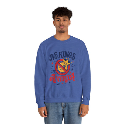 No Kings in America Sweatshirt - Funny Patriotic Anti Monarchy Pullover - USA Independence Sweater, Political Apparel, Gift for Activists