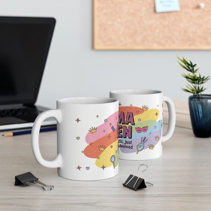 Drama Queen Coffee Mug, Funny Colorful Quote Cup, Not Dramatic Just Emotionally Advanced, Gift for Sassy Women or Friends