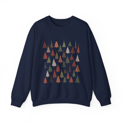 Minimal Christmas Tree Sweatshirt, Rustic Holiday Pullover