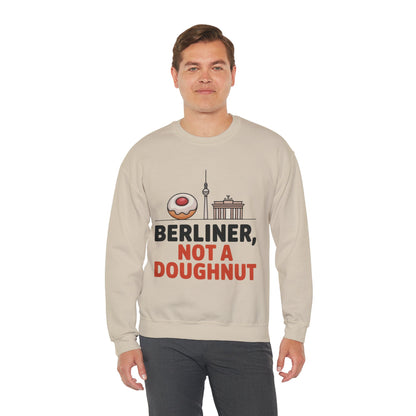 Mens Heavy Blend™ Crewneck Sweatshirt, Berliner Not a Doughnut Funny Berlin Mens Sweatshirt