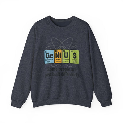 Funny Mens Genius Sweatshirt, Periodic Table Nerd Pullover, Smart Science Gift for Him, Genius Sweatshirt,  Science Lovers Gift