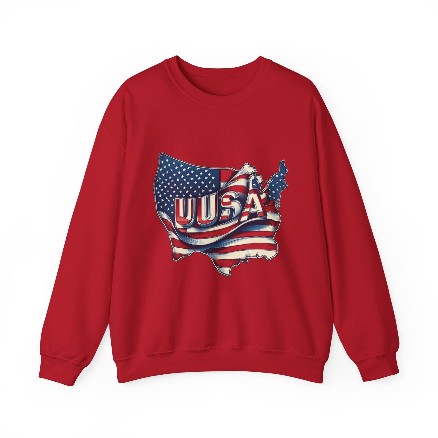 Patriotic USA Crewneck Sweatshirt, Unisex Sweatshirt, American Flag Apparel, Casual Comfort, Great for Independence Day and Holidays