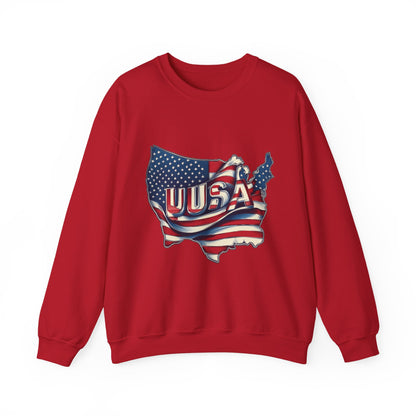 Patriotic USA Crewneck Sweatshirt, Unisex Sweatshirt, American Flag Apparel, Casual Comfort, Great for Independence Day and Holidays