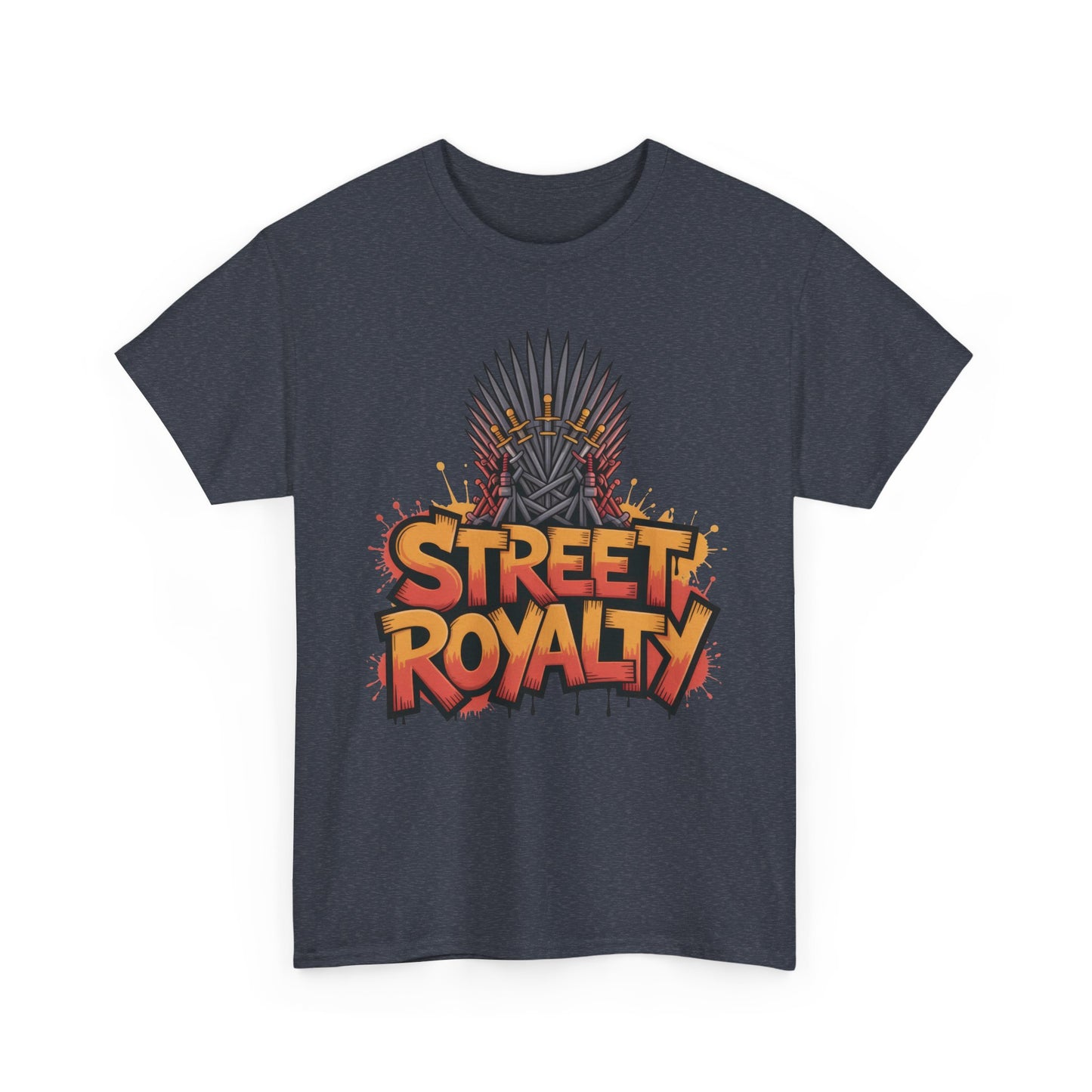 Street Royalty Men's T-Shirt, Graffiti Crown Graphic Tee, Urban Streetwear Top for Skaters and Hip Hop Style