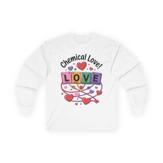 Chemical Love Women's Long Sleeve Tee, Valentine's Day Gift, Cute Chemistry Shirt, Science Lover Apparel, Relationship Humor