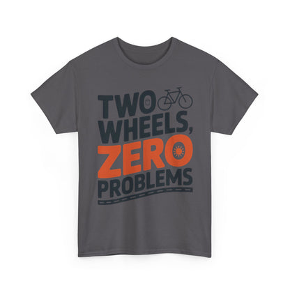Two Wheels Zero Problems Mens Graphic Biker T-Shirt, Bike Humor Tee, Biker Gift