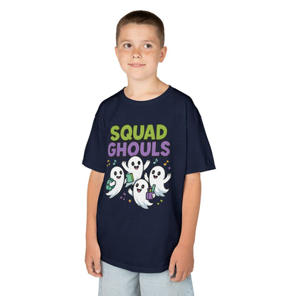 Kids Squad Ghouls T-Shirt, Cute Ghost Friends School Shirt, Halloween Back to School Tee for Boys & Girls