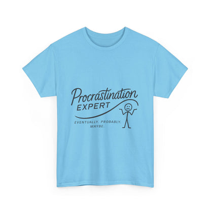 Procrastination Expert Women's Heavy Cotton Tee, Funny T-Shirt, Gift for Students, Casual Wear, Comfy Everyday Tee, Humor Shirt