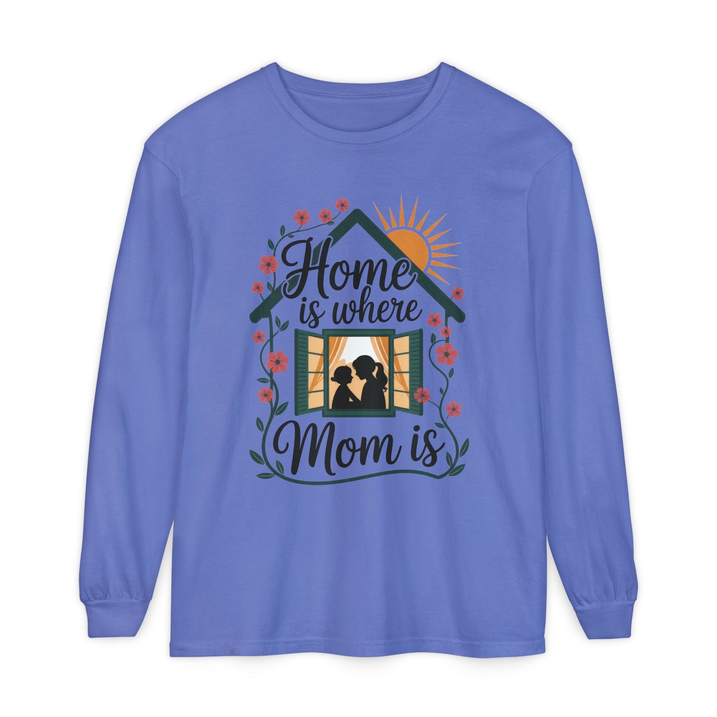 Home Is Where Mom Is Long Sleeve T-Shirt, Mother's Day Cotton Shirt, Cute Family Gift for Mom, Sentimental Mom Gift, mother's day Gift