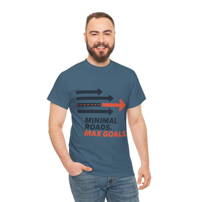 Minimal Roads Max Goals Motivational Mens T-Shirt, Urban Style Graphic Tee
