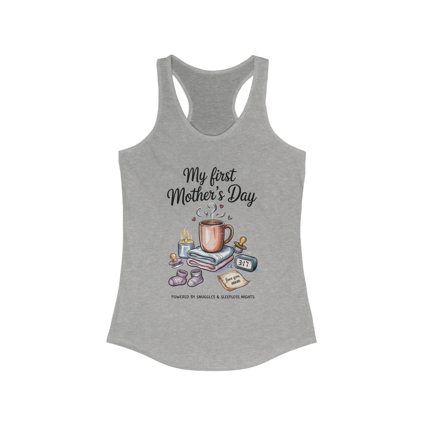 My First Mother's Day Racerback Tank, Cute Maternity Gift, Mother's Day Gift, New Mom Outfit, Baby Shower Tee, New Mom Gift Tee