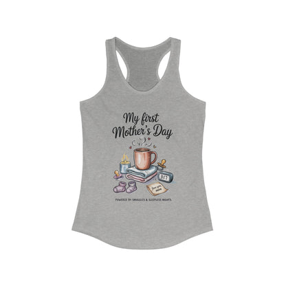 My First Mother's Day Racerback Tank, Cute Maternity Gift, Mother's Day Gift, New Mom Outfit, Baby Shower Tee, New Mom Gift Tee
