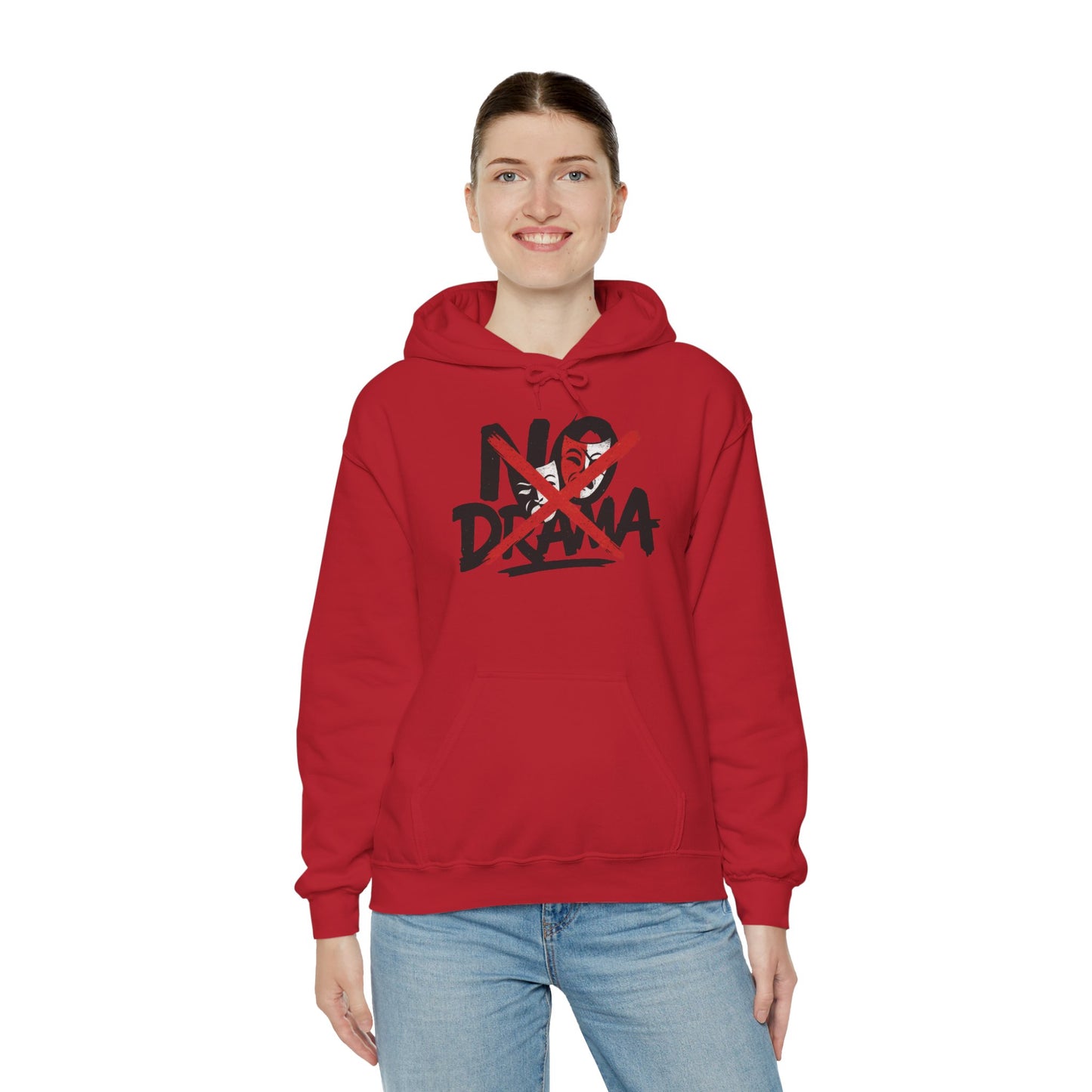 No Drama Womens Hooded Sweatshirt, Cozy Hoodie, Casual Gift, Relaxed Style, Everyday Wear, Funny Sweatshirt