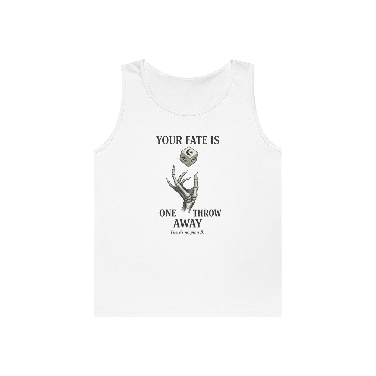 Your Fate Mens Tank Top, Skeleton Dice Graphic Tank, Trendy Gift for Gamers, Gambling Tee, Unique Quote Apparel, Workout Tank, Fitness Shirt