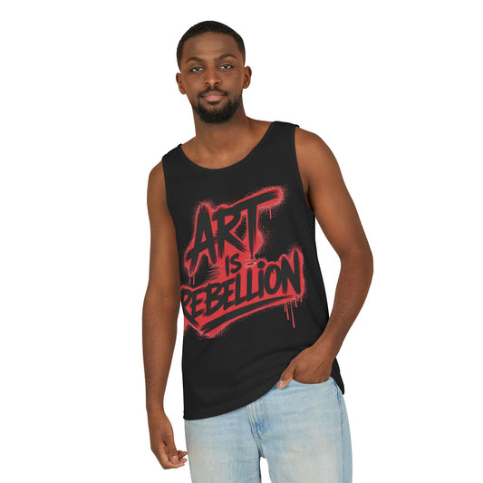 Men's Garment-Dyed Tank Top, Art Is Rebellion Men's Tank Top, Graffiti Street Art Muscle Shirt, Urban Rebellion Sleeveless Top