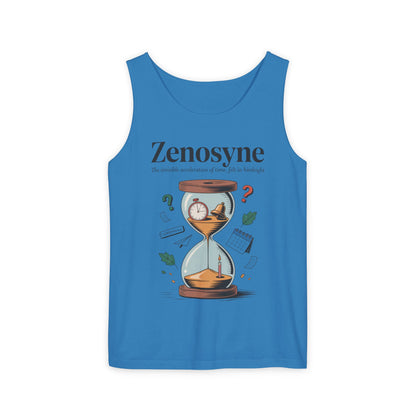 Zenosyne Tank Top, Unisex Garment-Dyed Tee, Time Awareness Gift, Casual Summer Wear, Philosophy Shirt, Unique Everyday Apparel