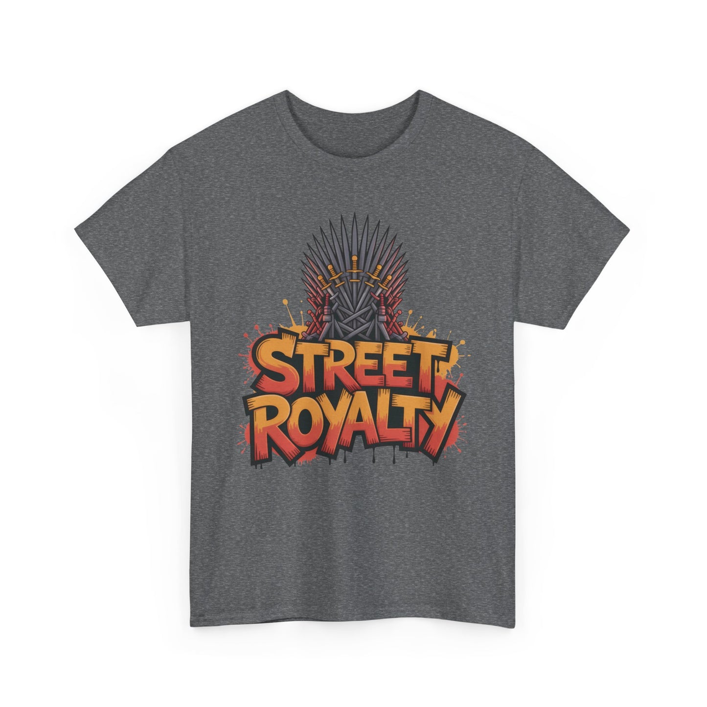 Street Royalty Men's T-Shirt, Graffiti Crown Graphic Tee, Urban Streetwear Top for Skaters and Hip Hop Style